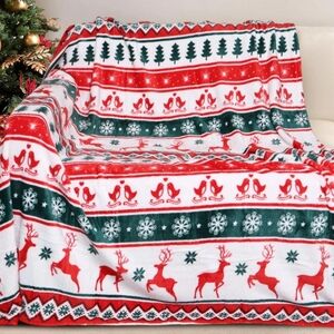 Cozy Blanket Printed Blanket Throw Christmas Deer.